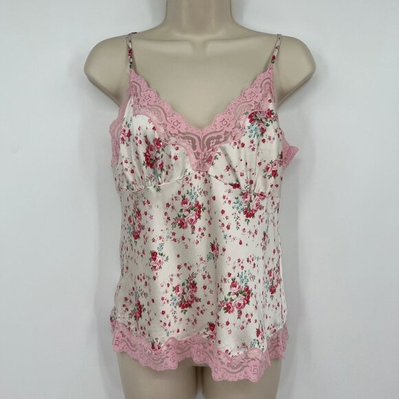 Eloise Cami Tank White Floral Pink Red Valetines medium - Picture 1 of 12